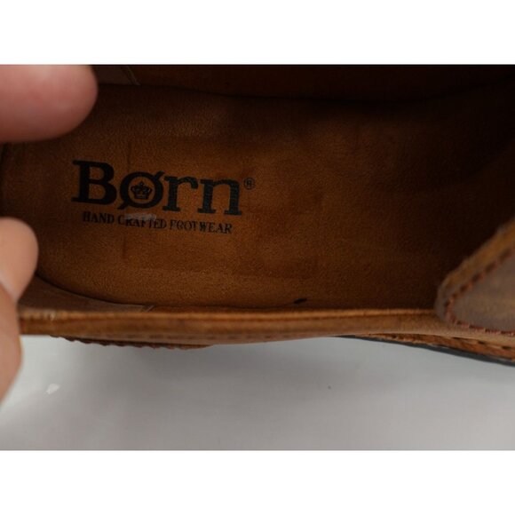Born Thatcher Moc Toe Loafer Brown Leather Slip On Shoes Men SIze 9 Comfy - Picture 10 of 13